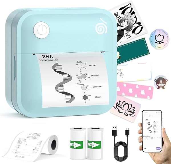 LOPEVI LABEL MAKER MACHINE PORTABLE LABEL PRINTER WITH...