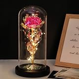 Touloube Galaxy Rose for Her LED Light Up Glass Dome Gift view 3