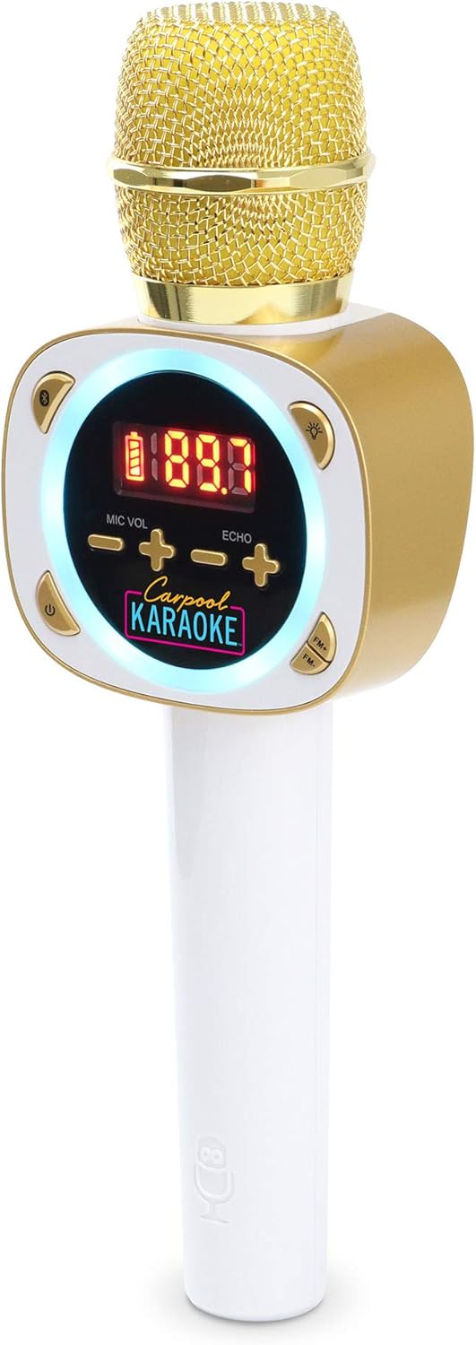 Singing Machine CPK545, Official Carpool Karaoke, The Mic, Bluetooth Microphone for Cars, White: Musical Instruments