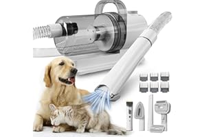 TUANCHUANRP Dog Gromming Vacuum, Pet Grooming Kit with Pet Clipper, Dog Vacuum for Shedding Grooming, 2.5L 6-in-1 Low Noise Grooming Kit for Dogs Cats at Home