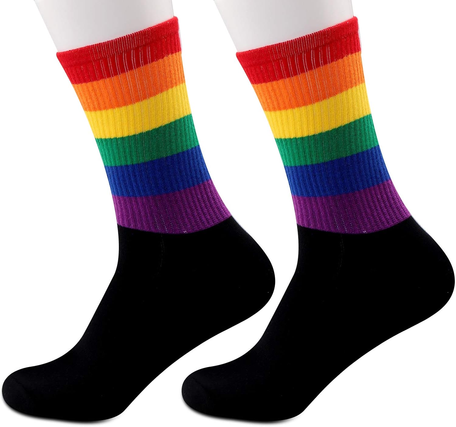PYOUL Pairs Gay Pride Rainbow Socks LGBTQ Pride Flag Striped Rainbow