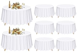 Pesonlook 8 Pack White Round Tablecloth 90