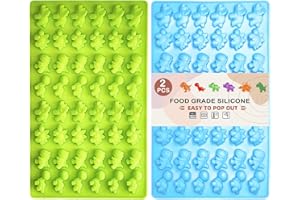 2 Pack Dinosaur Silicone Molds – Nonstick Chocolate Candy Molds for Baking, Ice Cubes & Gummy Treats, Reusable Food-Grade Din