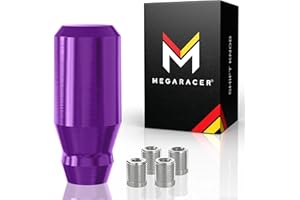Mega Racer 8cm Purple Aluminum Shift Knob - for Buttonless Automatic and 4, 5 and 6 Speed Manual Transmission Vehicles, Interior Automotive Replacement Parts, 1 Piece