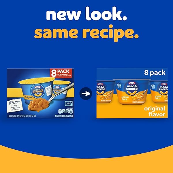 KRAFT ORIGINAL MAC & CHEESE, 8 CT BOX, 2.05 OZ CUPS
