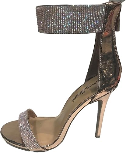 anne michelle rose gold heels