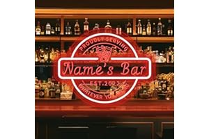 Custom Bar Neon Sign for Bar Room Man Cave Personalized Bar Signs LED Neon Lights for Men Dad Gifts Dimmable Customized Brewe
