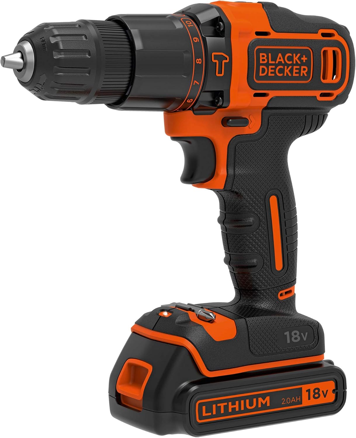 BLACK+DECKER BCK24D2S Hammer Drill 18 V (21,000 ipm) and 125 mm 18 V Grinder with 2 x 2 Ah Lithium Batteries and Carry Bag - Image 3