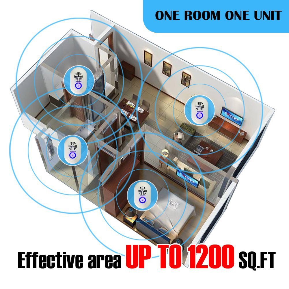 Pest Repeller,Ultrasonic Pest Repellent Plug In with Night Light Eco-Friendly Electronic Pest Control for Insects, Mosquitoes, Cockroaches, Ants, Rodents, Flies, Bugs, Spiders, Mice [4-Pack]