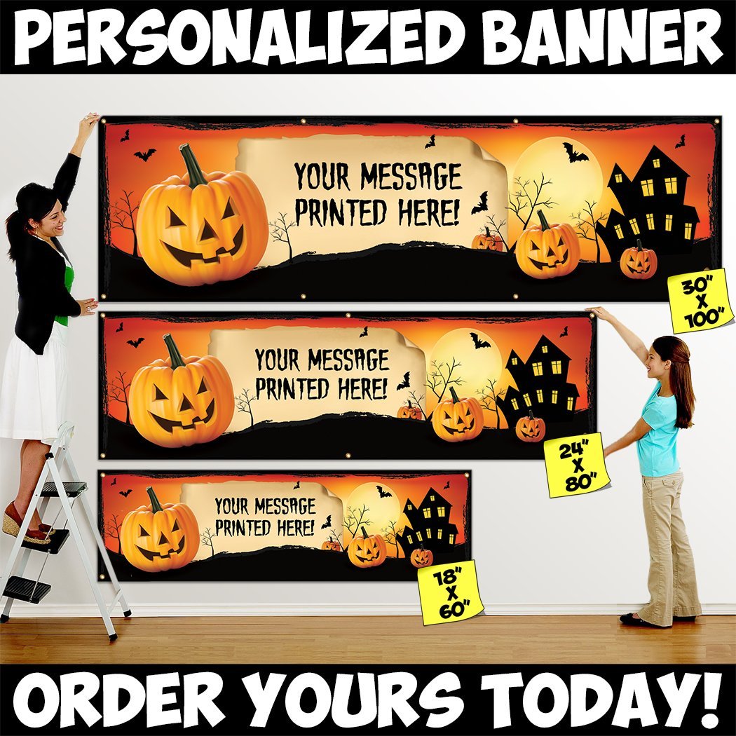 Amazon Com Custom Personalized Halloween Banner Decoration