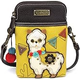 CHALA Farm Animal Collection Cell Phone Crossbody Purse-Women PU Leather/Canvas Multicolor Handbag with Adjustable Strap