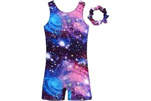 JESKIDS Leotards for Girls Gymnastics with Shorts Dance Biketards Tumbling Matching Hair Scrunchie 3~15 Years