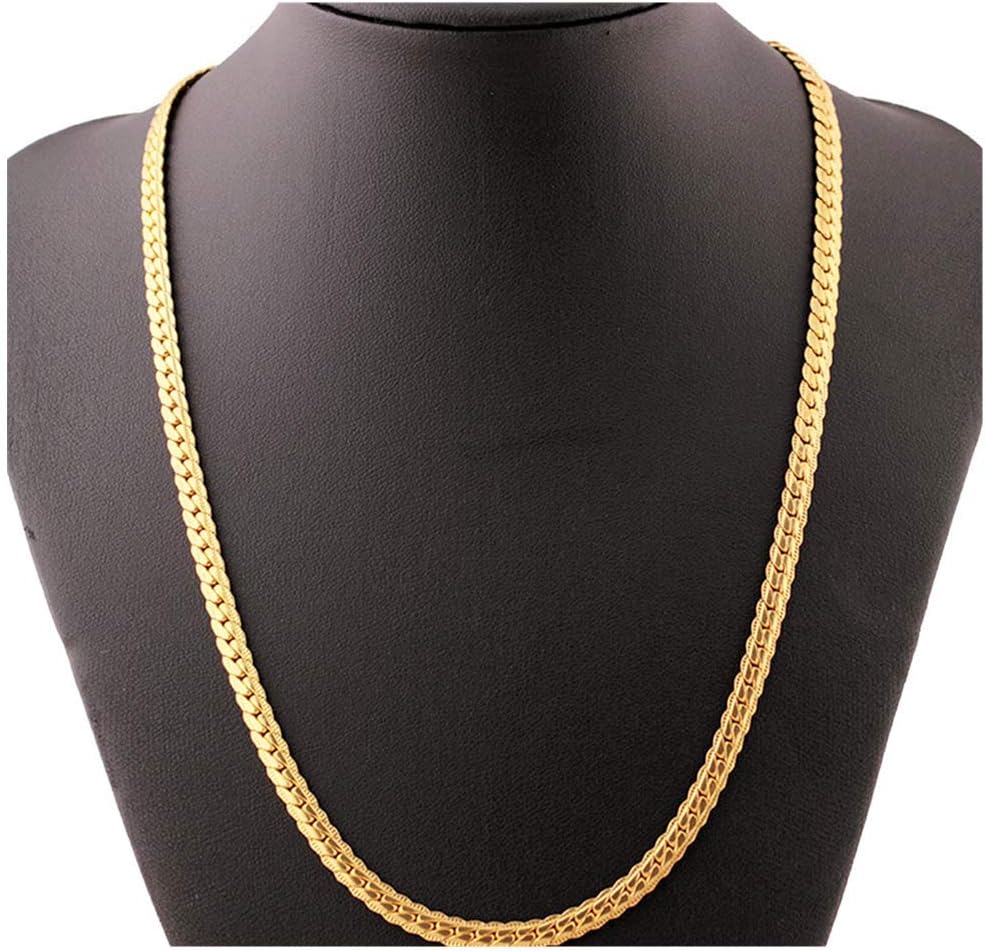 Deals Hip Hop Pendant Necklace Men Women Fashion Luxury Filled Curb Cuban Link Gold Necklace Jewelry ZYooh