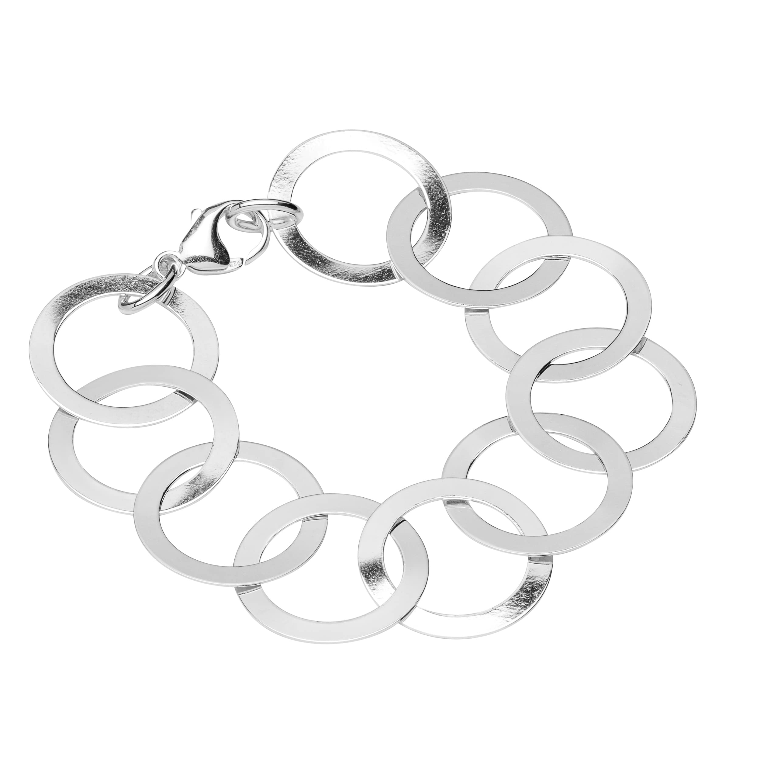 NKlaus Designer Bracelet 925 Sterling Silver 20cm Ring - Luna - Chain Ladies Bracelet Chain 12715