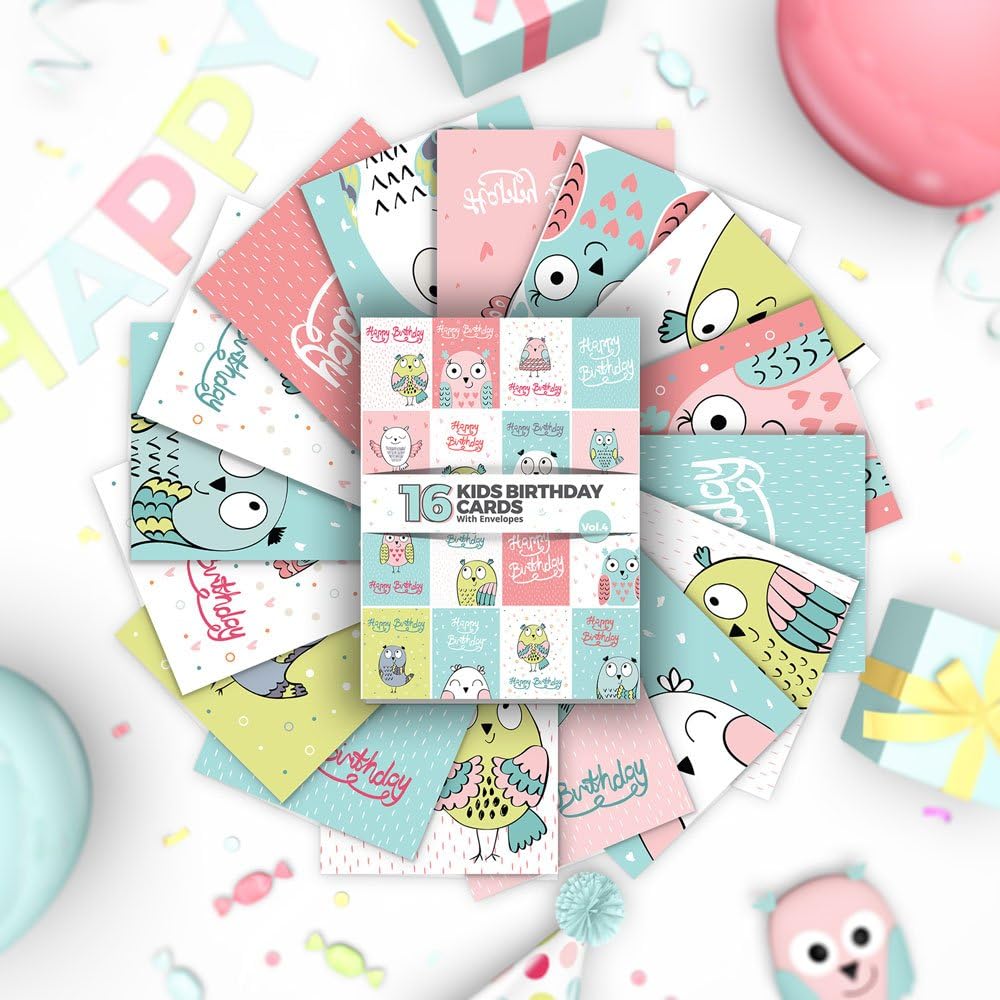 Lot De 16 Cartes D Anniversaire Enfant Vol Chouette Hibou 4 Par Joy Masters Fournitures De Bureau Papeterie Lot De 16 Cartes D Anniversaire Enfant Vol Chouette Hibou 4 Par Joy Masters Fournitures De Bureau Papeterie