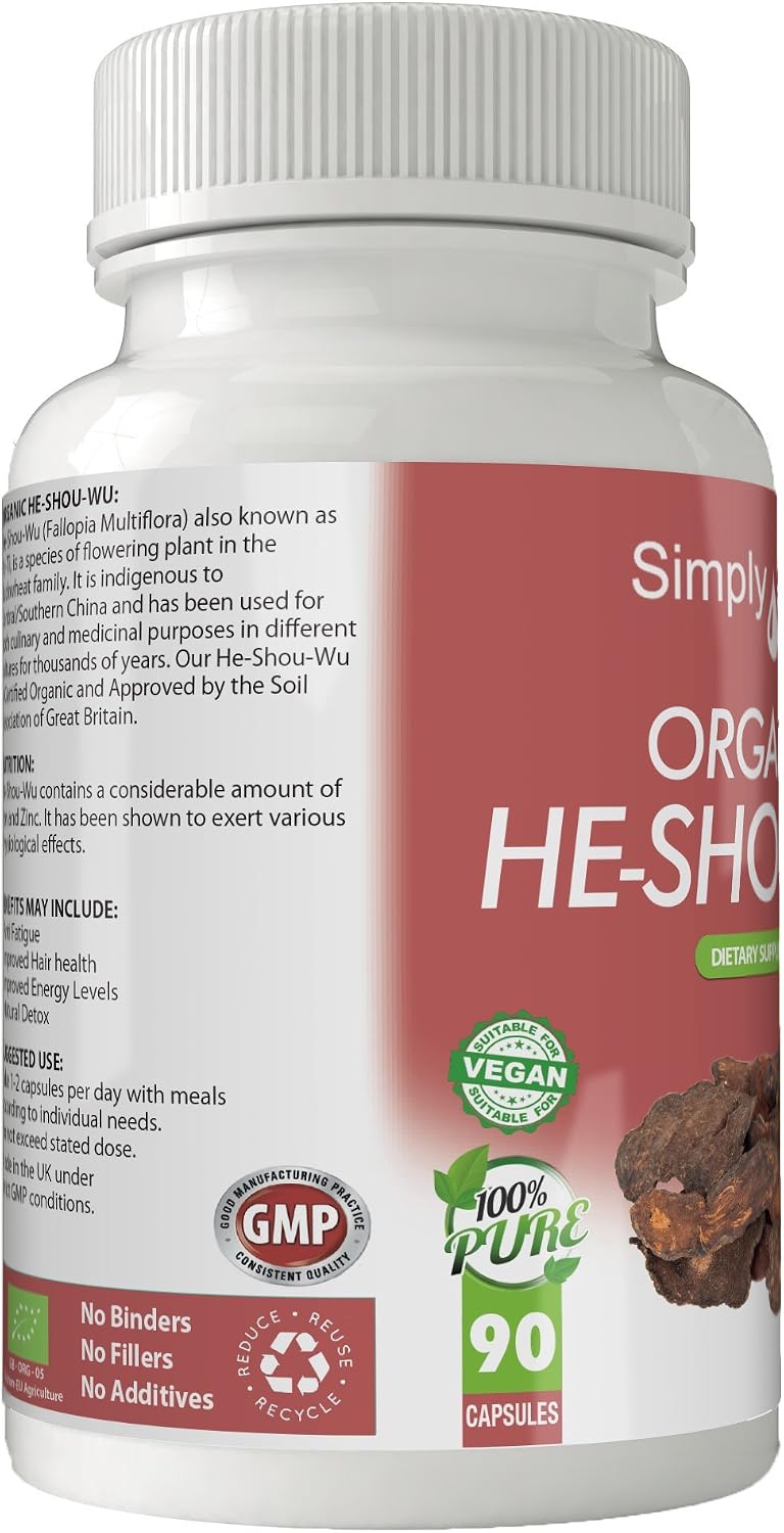 Simply Pure Organic He-Shou-Wu for Healthy Ageing, 90 count (Pack of 1) - Image 5