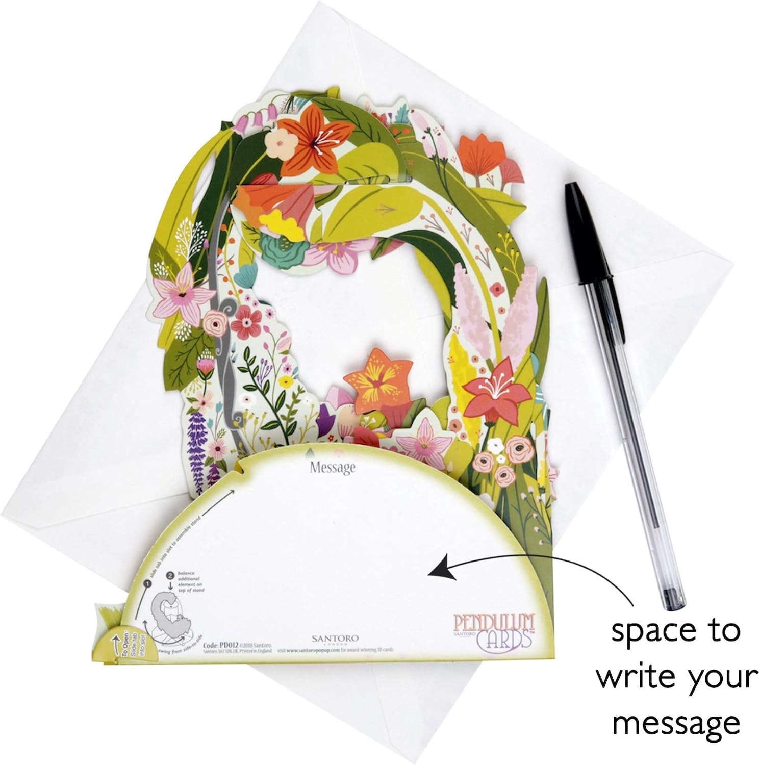 SANTORO Pendulum, 3D Pop Up Greeting Card - Flower Show, Botanical Garden - for Her for Mum Birthday, Mothers Day, Garden Lovers - Image 4
