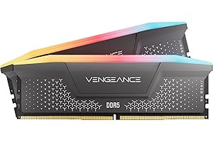 CORSAIR Vengeance RGB RS DDR5 RAM 32GB (2x16GB) 6000MHz CL36-44-44-96 1.35V AMD EXPO Intel XMP Computer Desktop Memory – Gray