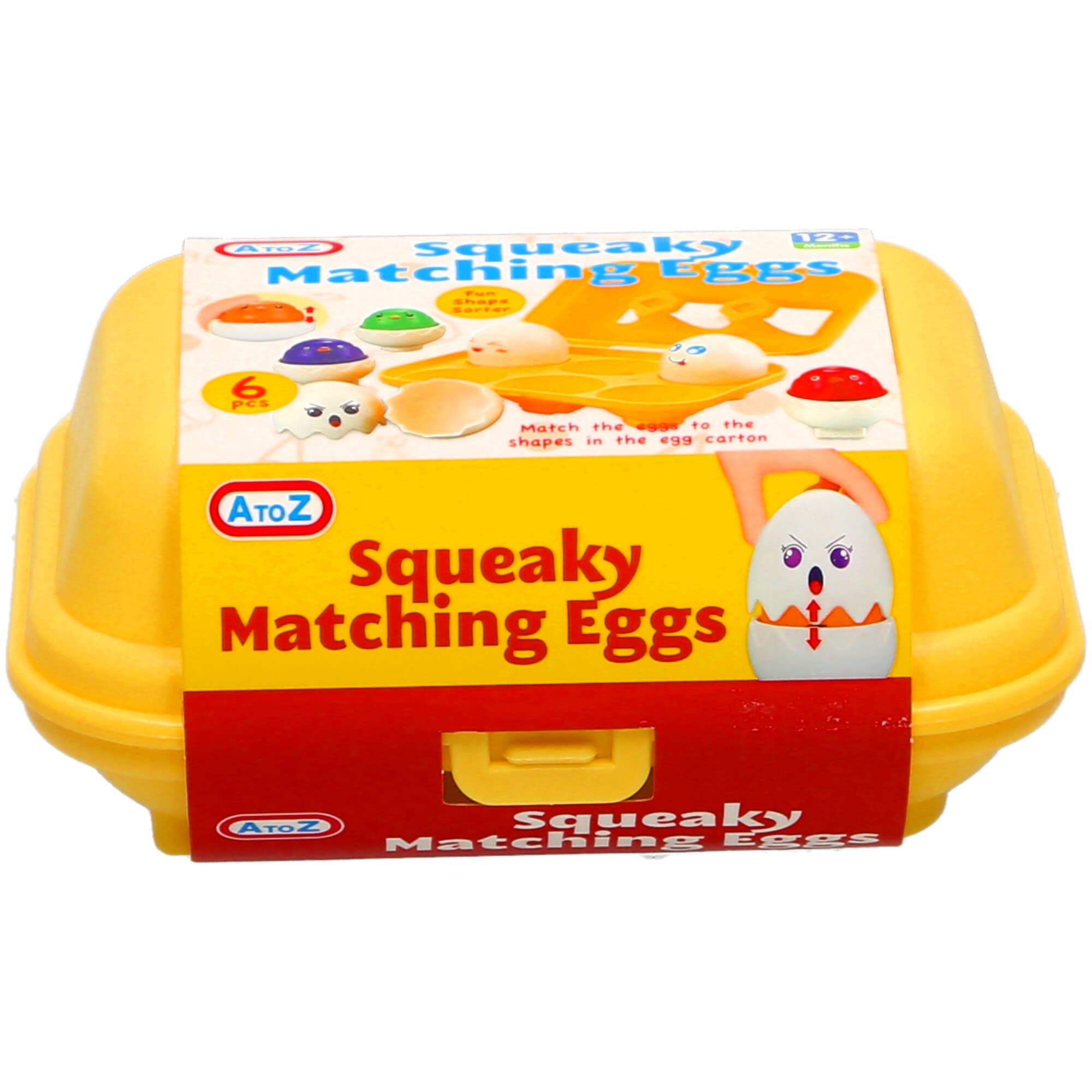 Atoz 6 Squeaky Matching Eggs, Lifelike, Yellow