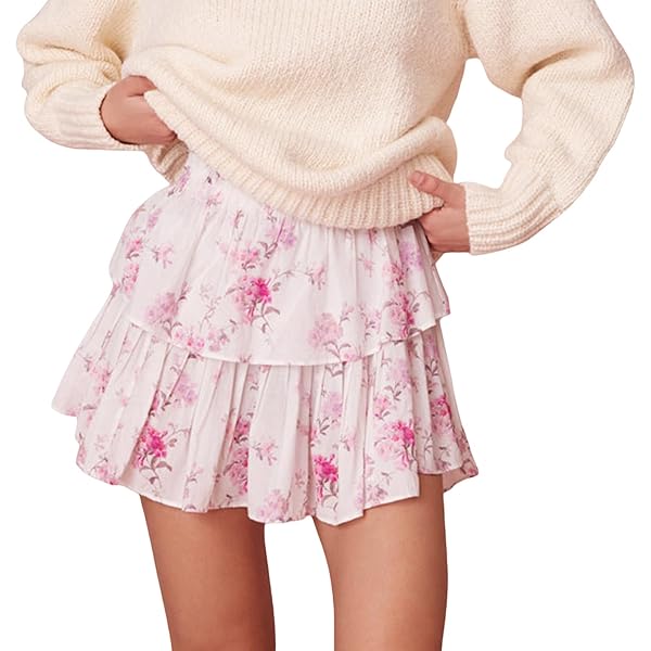 Amazon.com: MBZJSDKHLK Women's Floral Print Tiered Ruffled