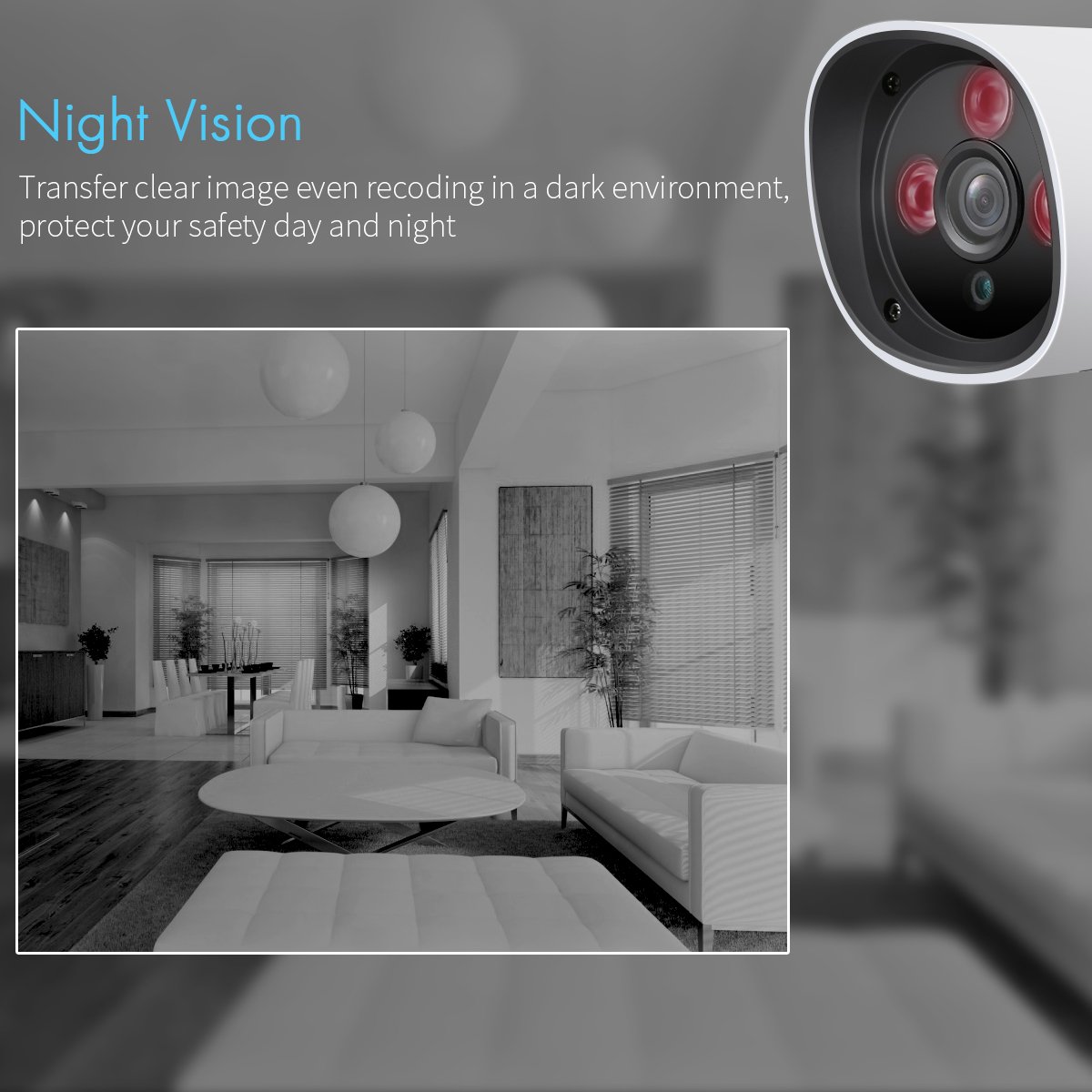 FLOUREON Caméra de Sécurité Caméra IP WiFi Extérieur 1080 P 2.0MP, Caméra de Surveillance Etanche HD sans Fil H.264, CCTV Sécurité Vision Nocturne IP66 Intégré Mic IR-Cut, Support Carte SD