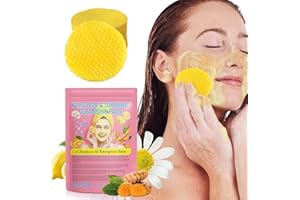 FROVETANI Turmeric Cleansing Pads, Kojic Acid & Turmeric Cleansing Pads, Turmeric Pads Infused Cotton Exfoliating Pads, Turmeric Kojic Pads for Face, Helps Balance Skin Oil (40)