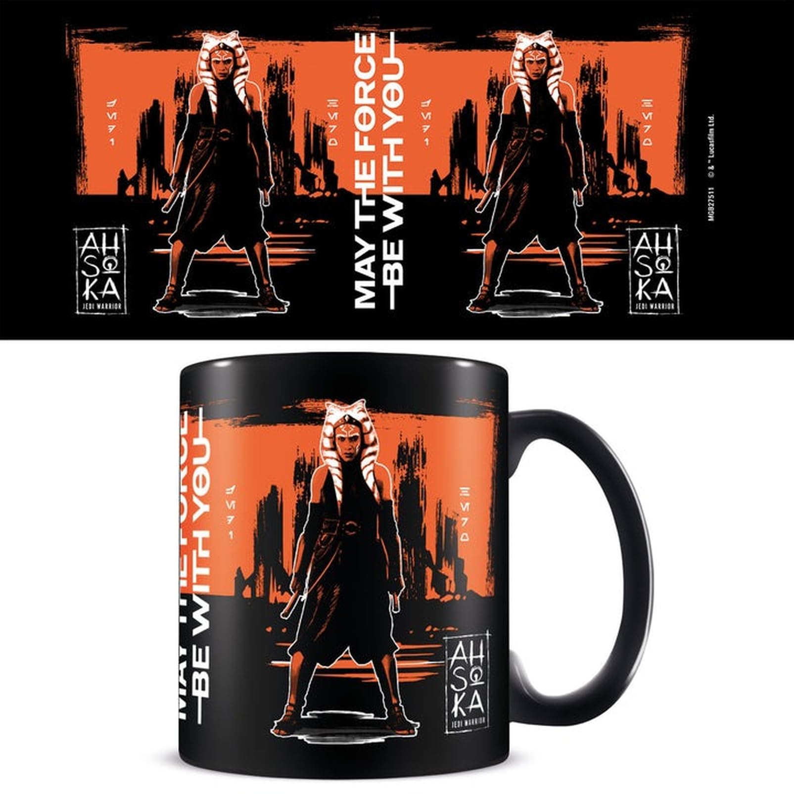 Star Wars Mug (Brushed Orange Design) 11oz Ceramic Coffee Mug, Cups and Coffee Mugs for Women, Mugs for Men and Kids - Official Merchandise