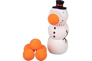 Hog Wild Christmas Snowman Ball Popper Toy - Holiday Stocking Stuffer Includes 4 Soft Foam Balls - Squeeze to Pop Air Powered Balls Up to 20 Feet - for Indoor/Outdoor Play - Gift for Kids, Girls, Boys