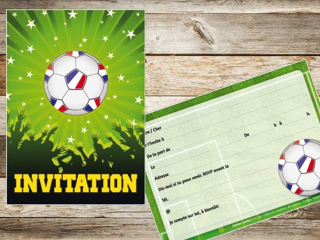 Edition Colibri Lot De 12 Cartes D Invitation En Francais Pour Un Anniversaire D Enfant Ou Pour Une Partie De Foot Des Fr Decorations Et Accessoires De Fetes Jeux Et Jouets Lawawarenesssociety In