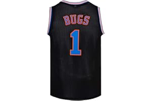 DENNIS Youth Basketball Jersey #1 Bugs #10 Lola Space Movie Jersey Kids Sport Shirts (Large, #1 Black)