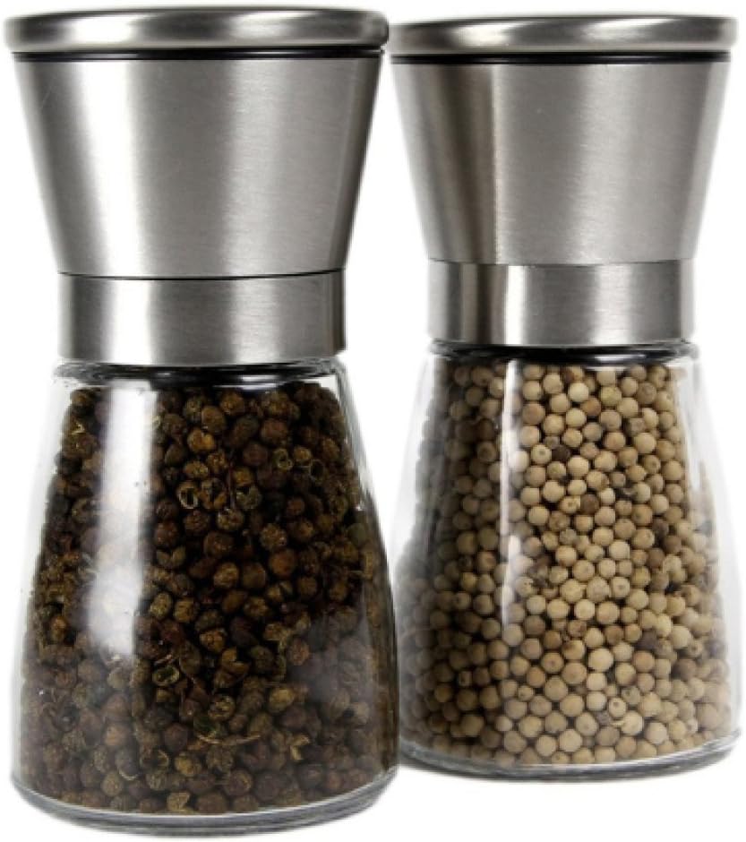 New Model Of Salt And Pepper Grinder & Mill Shakers, Dual Set With Adjustable Coarseness. Rotor & Stainless Steel Material. The Best kitchen Tool To Spice Up You're Food, Plus Bpa Free.