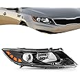 TUSDAR Halogen Headlight Assembly Replacement Fit for 2011 2012 2013 Kia Optima Headlamp Black Housing with Amber Reflector Right Passenger Side