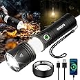 PHILIPS Flashlights High Lumens Rechargeable,2000,000lm Tactical Flashlights with Camping Lamp&Ignition Lens,2 Colors,Zoomable,5Modes,Reverse Charging,LED Bright Flashlight for Home,Outdoor,Gift