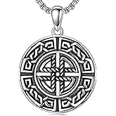 Lattd Celtic Knot Necklace 925 Sterling Silver Irish Dara Knot Pendant Celtic Jewelry for Men Women, w/Stainless Steel Chain 22”+2”