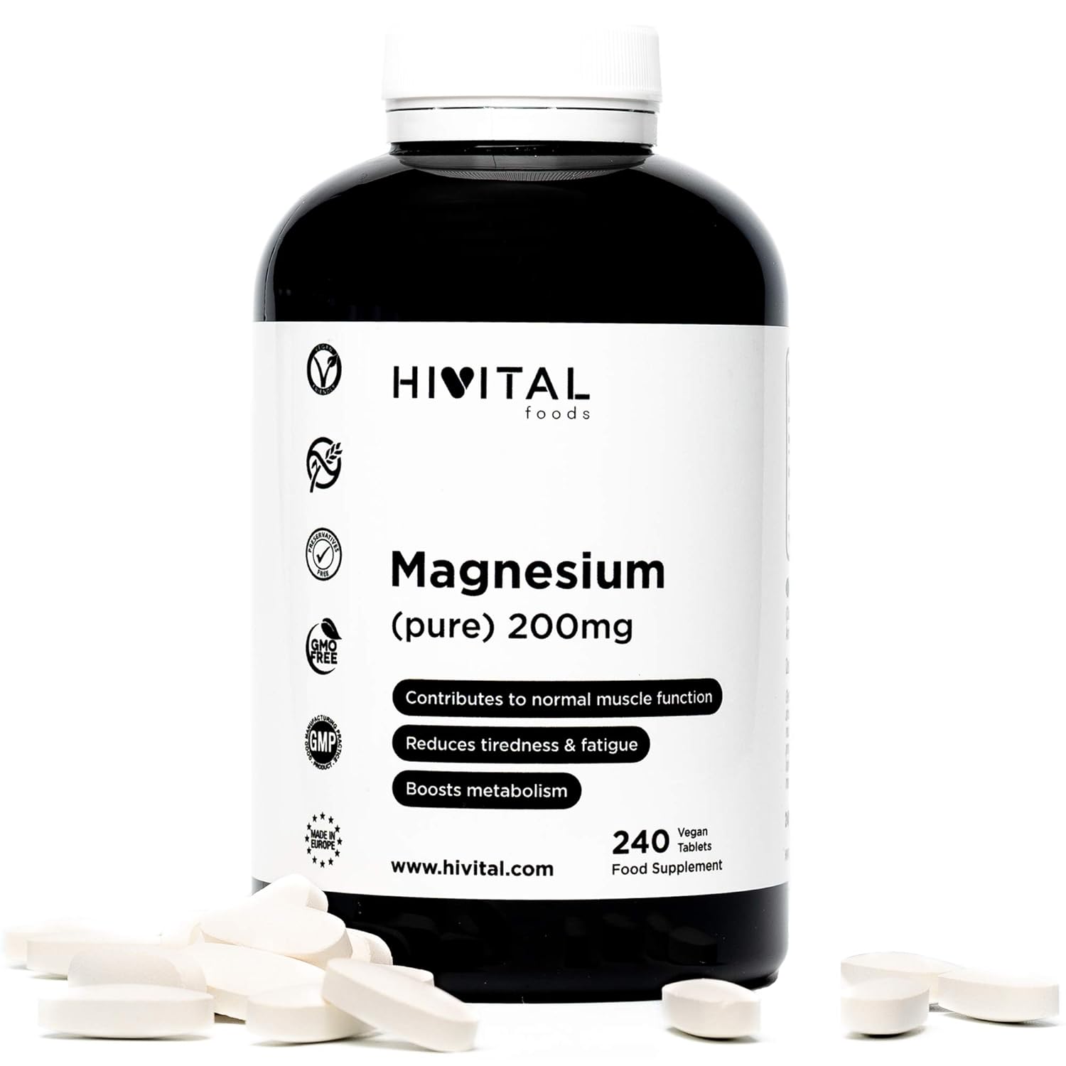Magnésium pur 200 mg obtenu à partir de Citrate de Magnésium | 240 ...