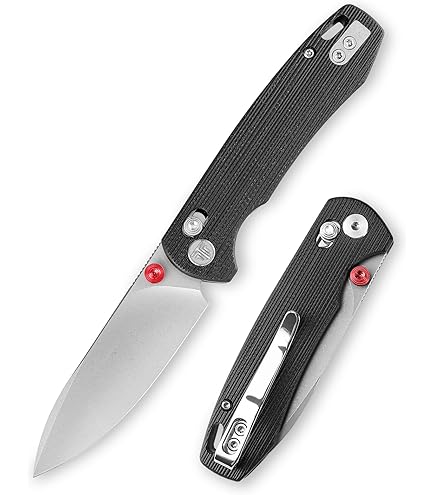 Amazon.com : TRIVISA Pocket Knife, 3.34'' 14C28N Black Blade