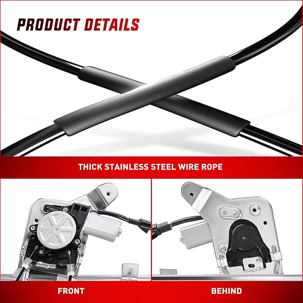 NILIGHT REAR DRIVER SIDE POWER WINDOW REGULATOR/MOTOR COMPATIBLE WITH 2001 2002 2003 2004 2005 2006 CHEVROLET AVALANCHE SILVERADO SUBURBAN GMC SIERRA YUKON XL 1500 2500 3500 741-578