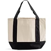 TBF 12 Pack Mini Iconic Canvas Shopping Bags with Gusset &ndash; Reusable Eco-Friendly Tote Bags with Handles