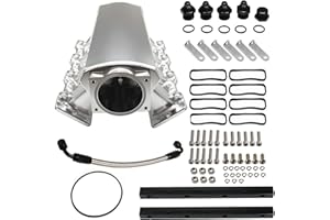 YESHMA For LS LS1 LS2 LS6 Intake Manifold Compatible with Chevy 4.8L 5.3L 5.7L 6.0L (102MM Silver)