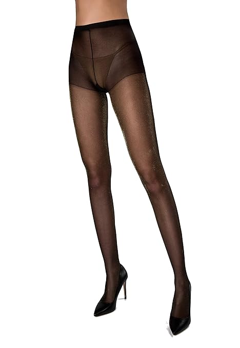 WOOTI Strumpfhose REGINA mit metallisierter Faser, in Lurex, Gold, Silber, Elegant, Beständig, Glänzend