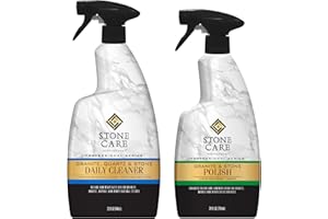 Stone Care International Granite Stone Cleaner and Polish Combo for Granite Marble Soapstone Quartz Quartzite Slate Limestone Corian Laminate Tile Countertop