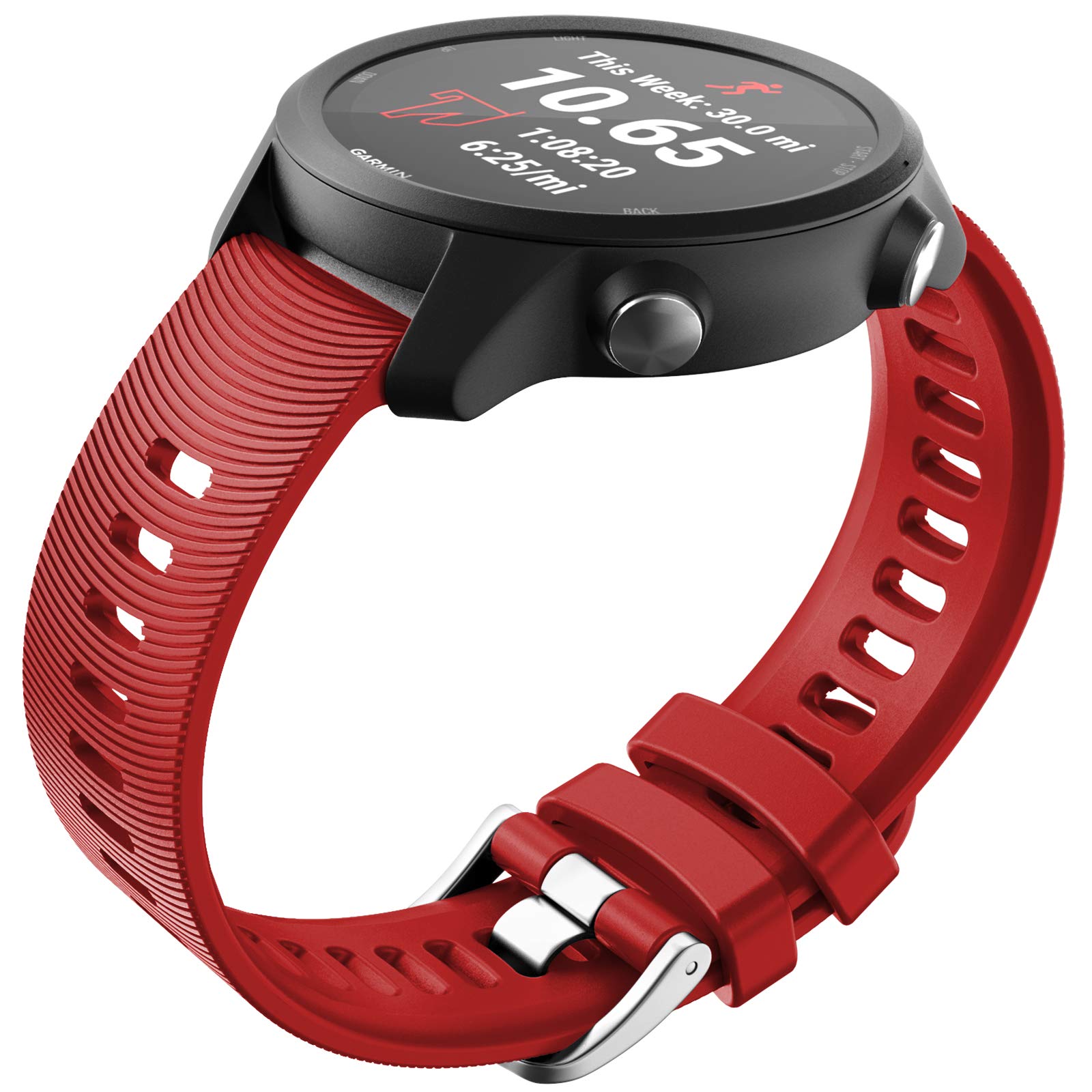 NotoCity for Garmin Forerunner 645 Strap/245 Strap, 20mm Replacement Strap Soft Silicone for Vivoactive 3 Music Vívomove HR Forerunner 645/245 Music (red)