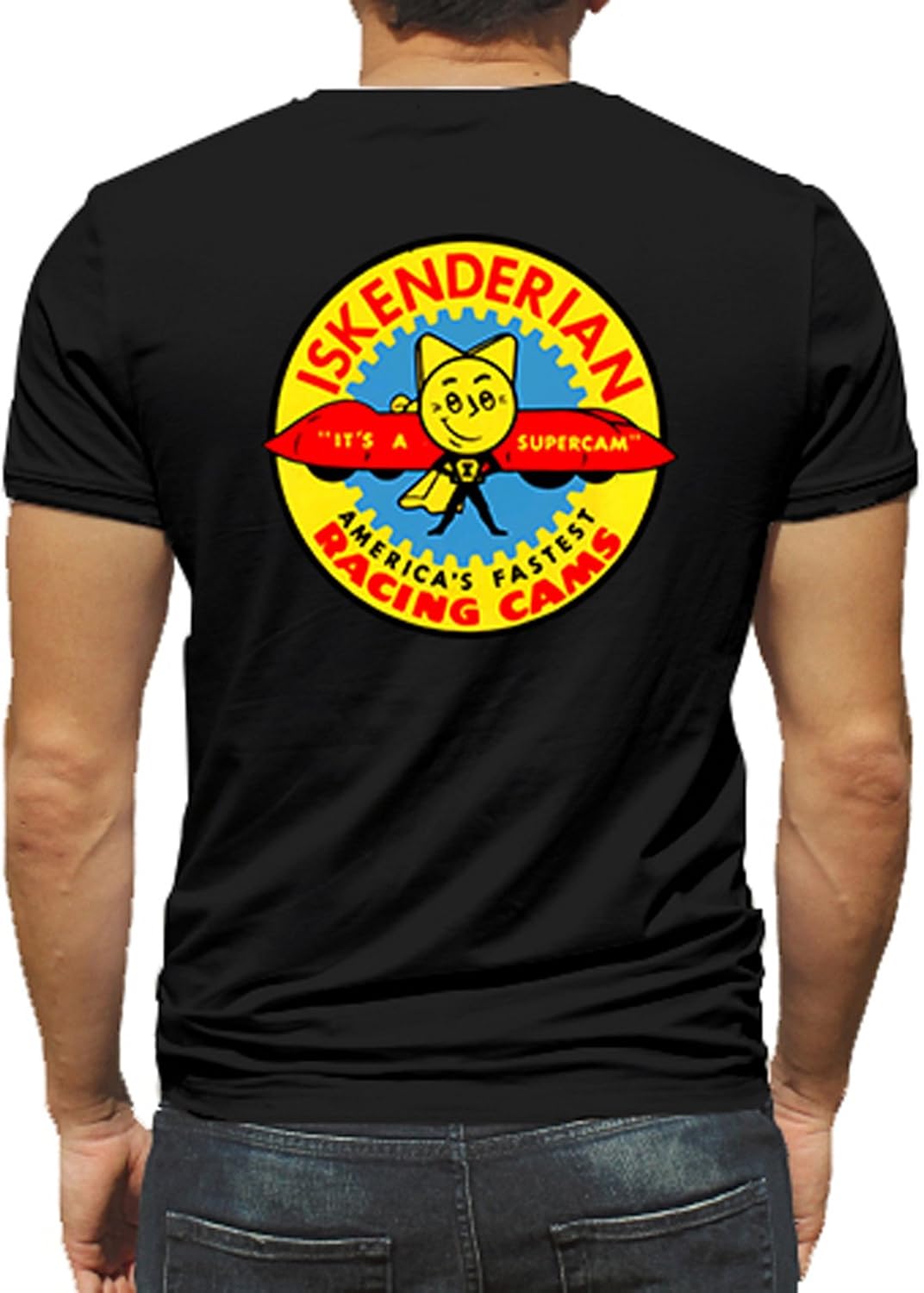 Iskenderian Racing Cams Hot Rod Rat Nostalgia Drag Race Racing NHRA Black Short Sleeve Shirt