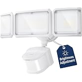 LEPOWER-TEC LED Security Light 240&deg; Dual PIR 100 FT Motion Sensor Outdoor | 7000LM Adjustable Brightness, Hardwired Flood Light, 5000K Daylight, Dusk to Dawn, IP65, Easy Install, Garage, Porch, Yard