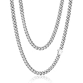 PROSTEEL Miami Cuban Link Chain for Men, 18K Gold/Black/Stainless Steel Necklace,6mm/9mm/12mm Width, Upgrade Clasp & Durable Chain for Mens Womens Jewelry,18"-30",with Gift Box