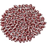 Honbay 100PCS Acrylic Football Beads Sports Ball Beads Big Hole Beads Spacer Loose Beads with 6.6 Yards Elastic Thread for Bracelets Necklaces Earrings Jewelry Making DIY Craft Project