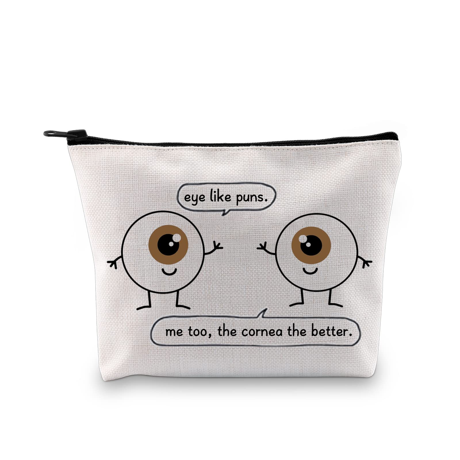 PYOUL Eye Doctor Gift Eye Like Puns Makeup Bag Optometrist Ophthalmologist Cosmetic Bag Optician Gift Optometry Zipper Travel Bag (Eye Like Puns B EU)