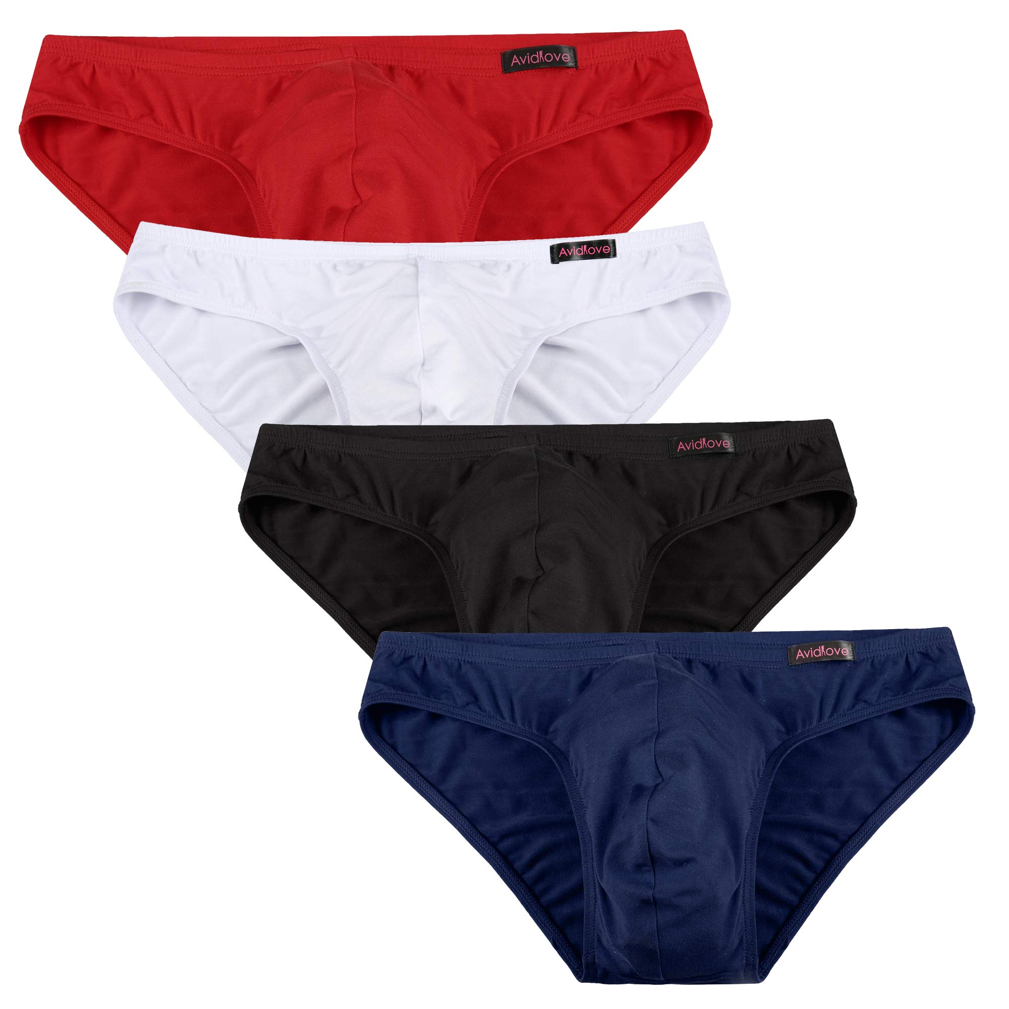 AvidloveMens Bikini Underwear Low Rise Briefs Microfiber Underpants 4 Pack