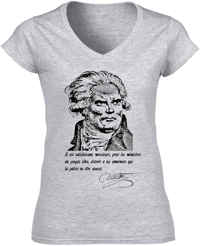 Teesquare1st Women S Georges Jacques Danton Citation Grey T Shirt Amazon De Bekleidung