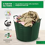 Neat 42L Flexi Tubs 5 Packs Green With Handles Large Garden Buckets view 3